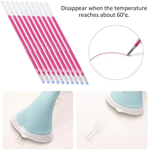 TOPINCN 100Pcs Fabric Marker Pen Refill, Heat Erasable