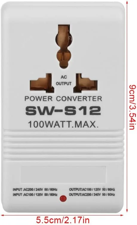TOPINCN 100W Power Converter AC110V/120V to 220V/240V Step-Up&Down Voltage