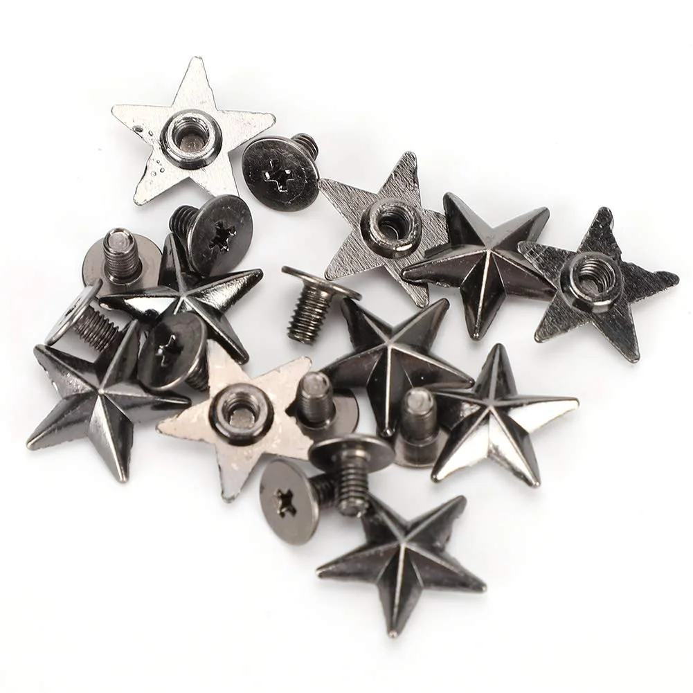 TOPINCN 30 Sets Screw Zinc Alloy Star Rivets 14mm