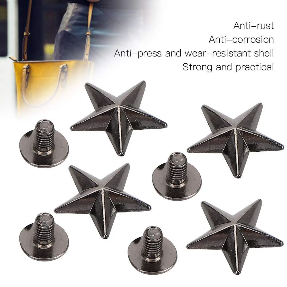 TOPINCN 30 Sets Screw Zinc Alloy Star Rivets 14mm