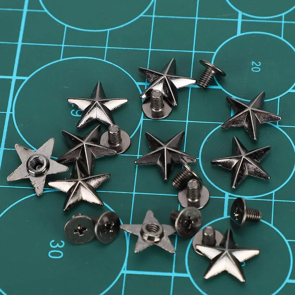 TOPINCN 30 Sets Screw Zinc Alloy Star Rivets 14mm
