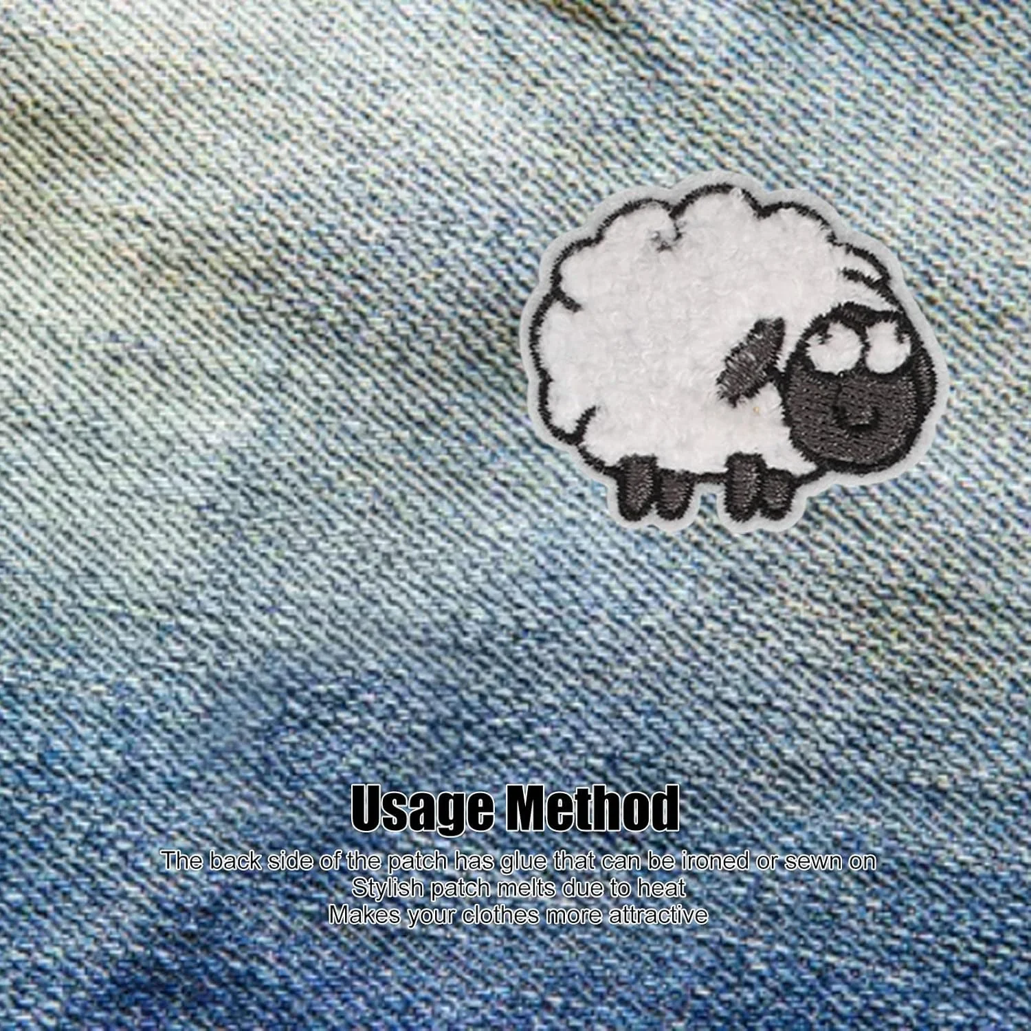 TOPINCN 30pcs Sheep Shape Cloth Patches Embroidered Iron On