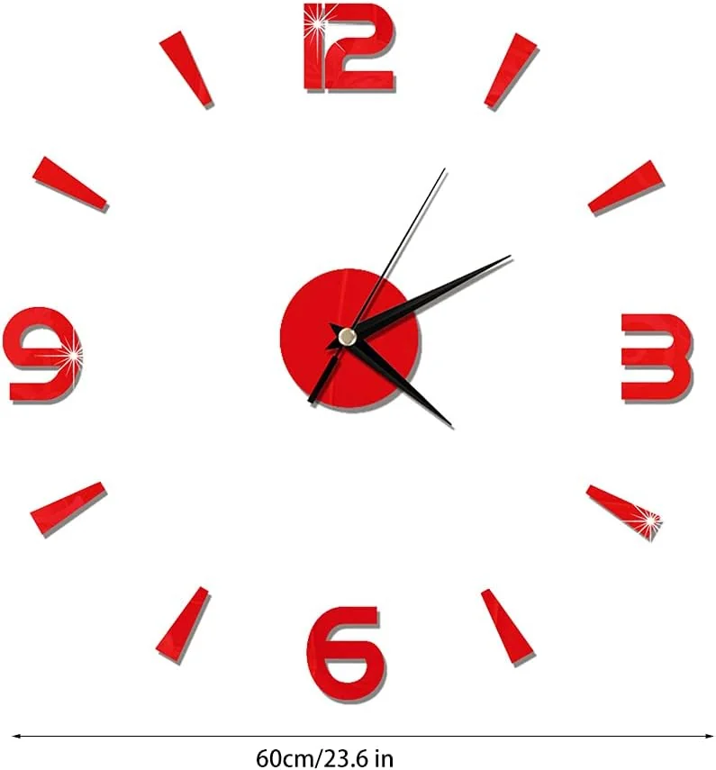 TOPINCN 3D Frameless Wall Clock DIY Sticker, Wall