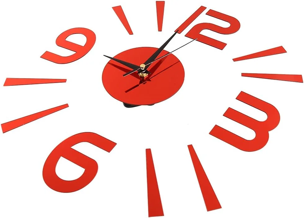 TOPINCN 3D Frameless Wall Clock DIY Sticker, Wall