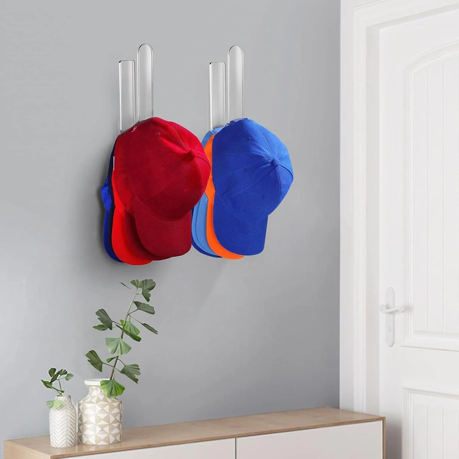 TOPINCN 4pcs Baseball Hat Rack, Sturdy Acrylic Wall