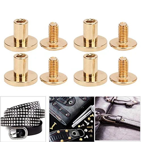 TOPINCN 50pcs Leather Rivets Kit, Pure Copper Flat Head