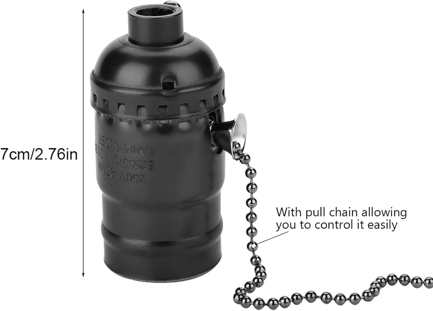 TOPINCN Antique Pull Chain Lamp Socket E 27