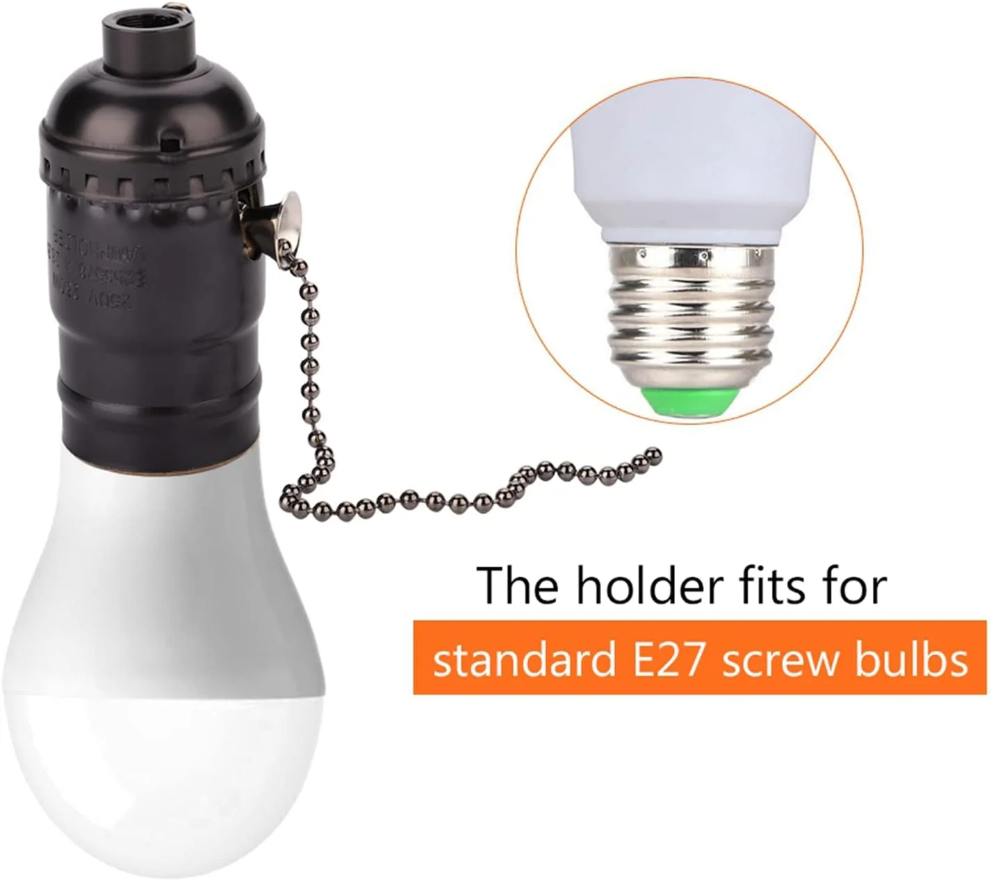 TOPINCN Antique Pull Chain Lamp Socket E 27