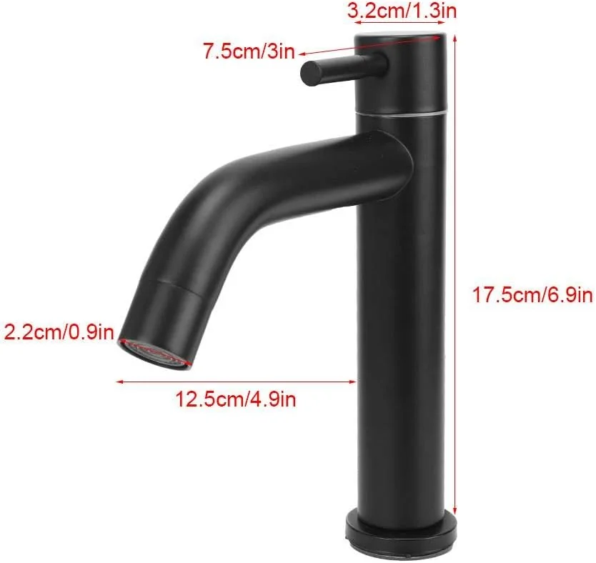 TOPINCN Black Modern Stainless Steel Wrench Type Bathroom