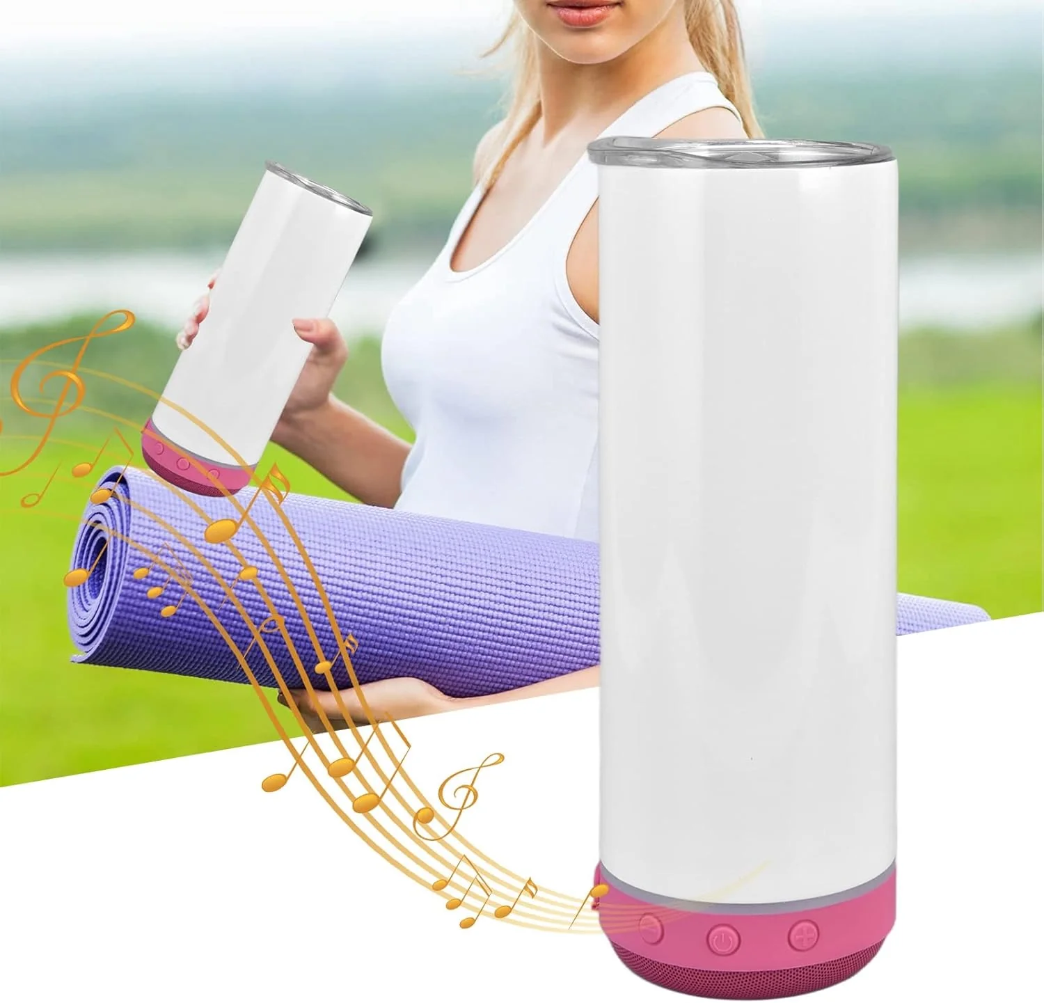 TOPINCN Bluetooth Speaker Cup 20Oz 600Ml Insulation Cup