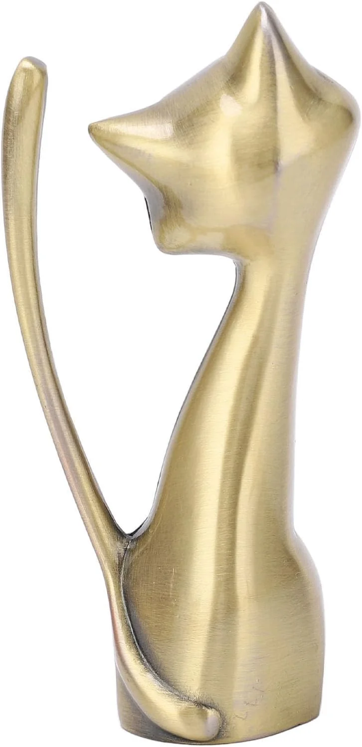 TOPINCN Cat Ring Holder Glossy Statuette Three Dimensional