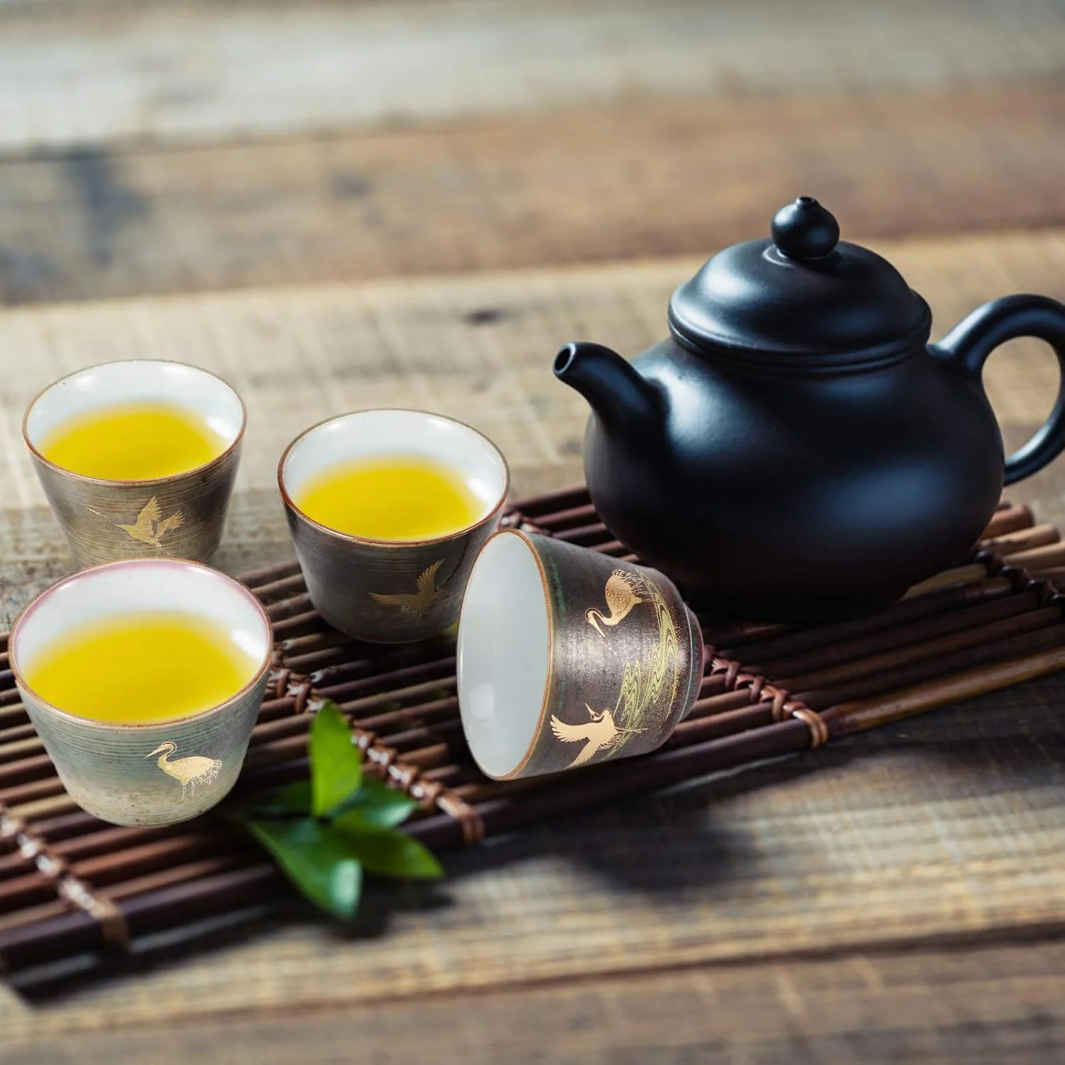 TOPINCN Ceramic Tea Cup Set, 4-Piece Traditional Design