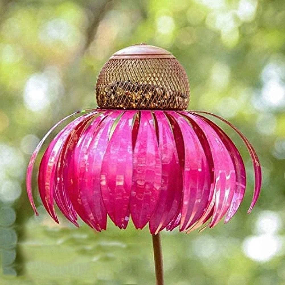 TOPINCN Coneflower Bird Feeder, Standing Bird Feeder Wild