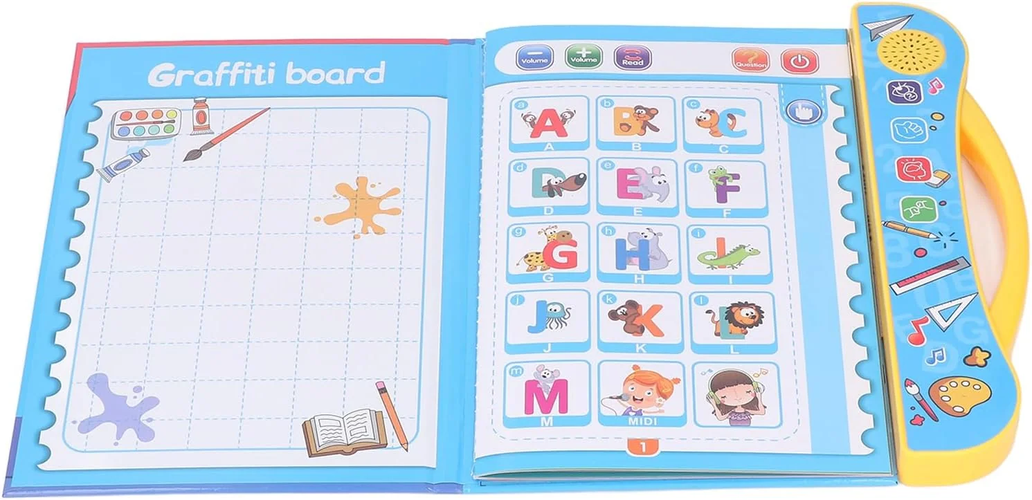 TOPINCN Educational Electronic Learning Book, Alphabet, Numbers, Vocabulary