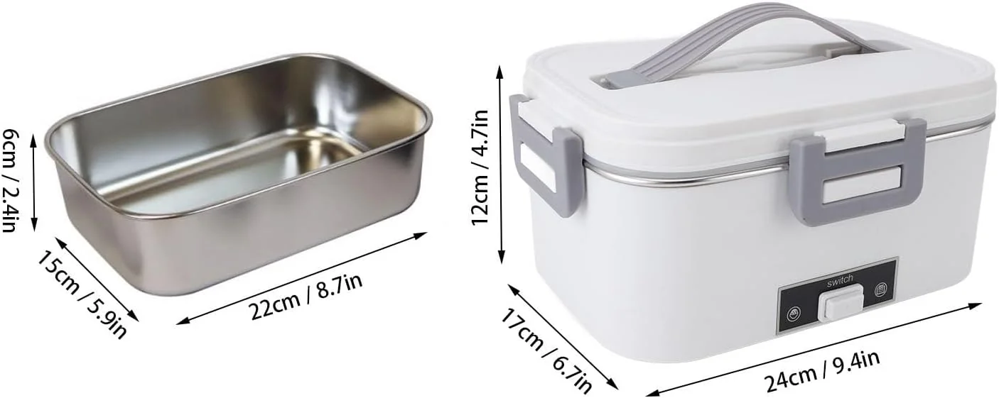 TOPINCN Electric Lunch Box for Adults, 1.8L Heated
