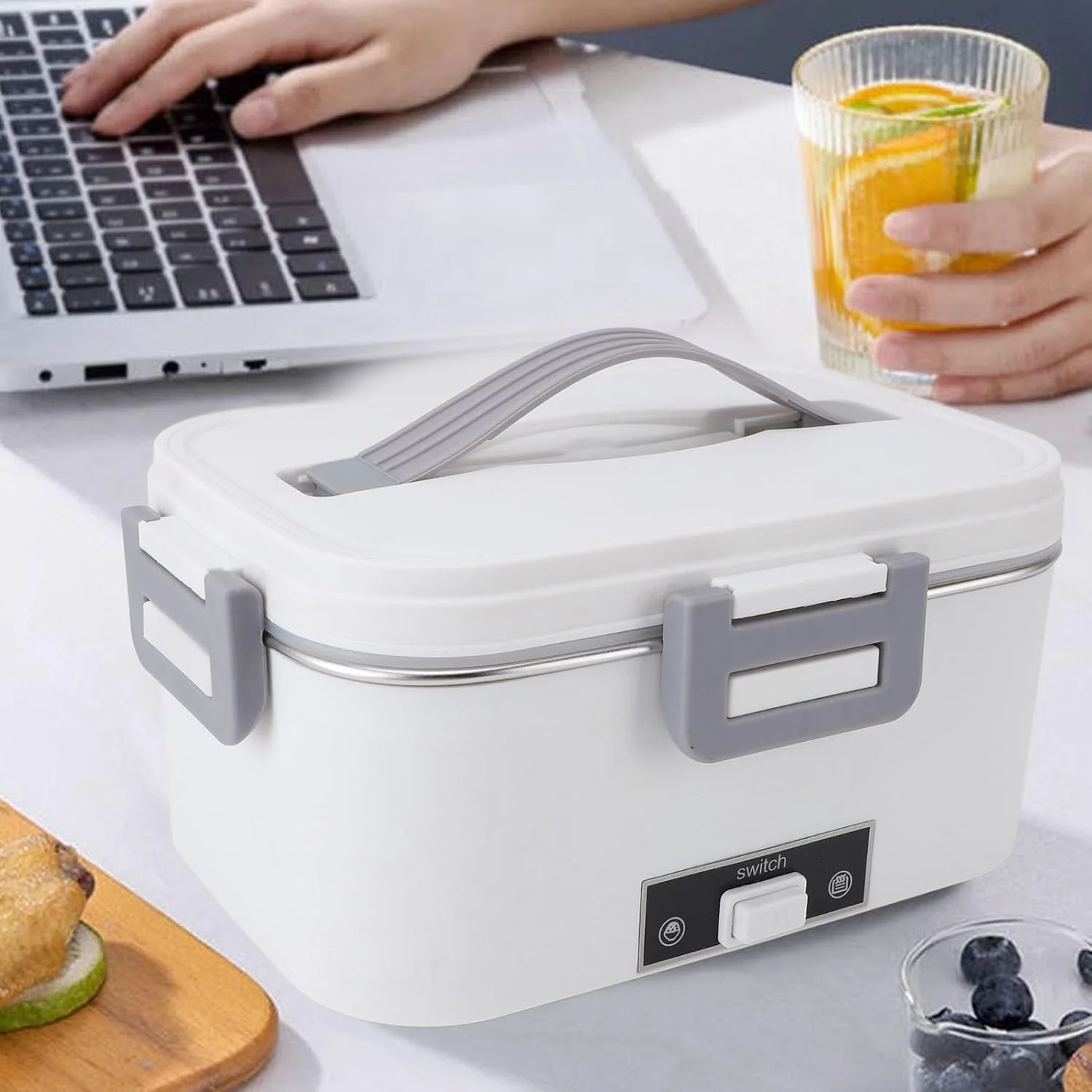 TOPINCN Electric Lunch Box for Adults, 1.8L Heated