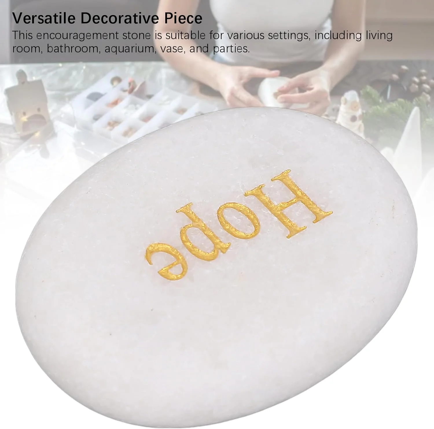 TOPINCN Engraved Inspirational Stone, Encouragement Motivational Marble, 3