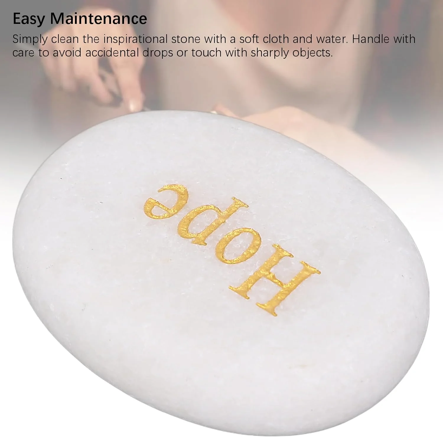 TOPINCN Engraved Inspirational Stone, Encouragement Motivational Marble, 3