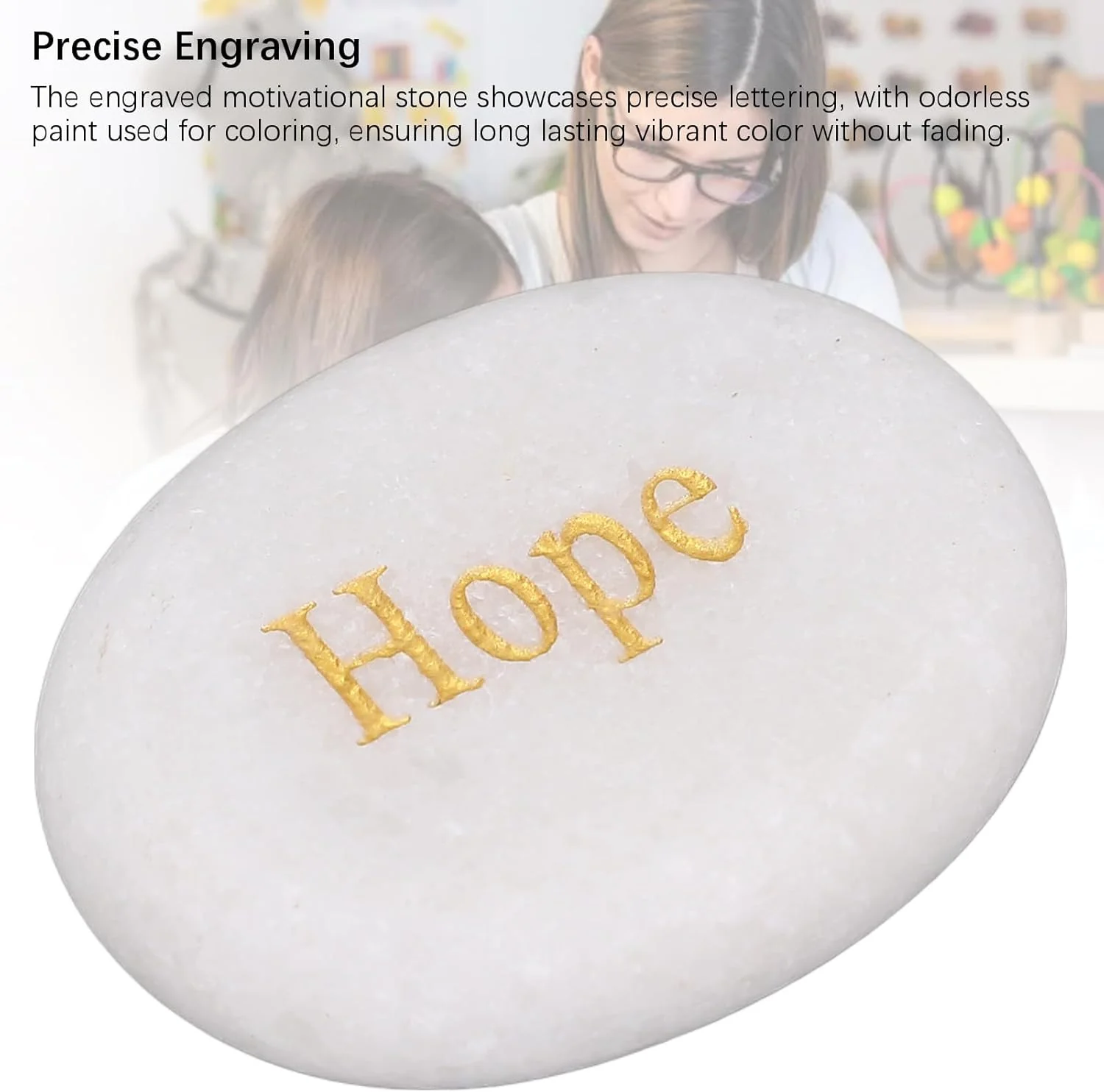 TOPINCN Engraved Inspirational Stone, Encouragement Motivational Marble, 3