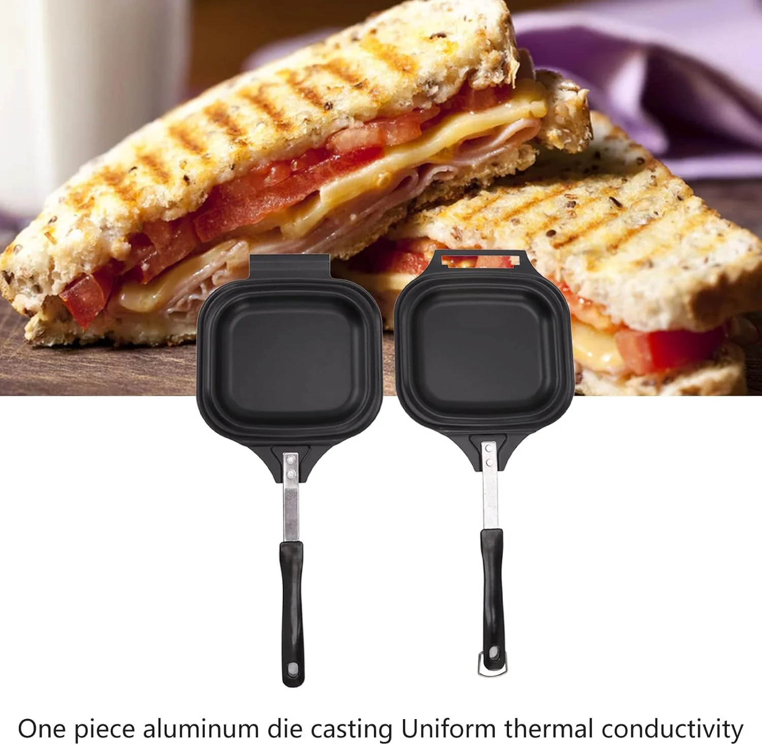 TOPINCN Frying Pan, Double Sided Aluminum Alloy Even