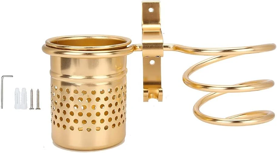 TOPINCN Hair Dryer Holder with Aluminum Storage Holder