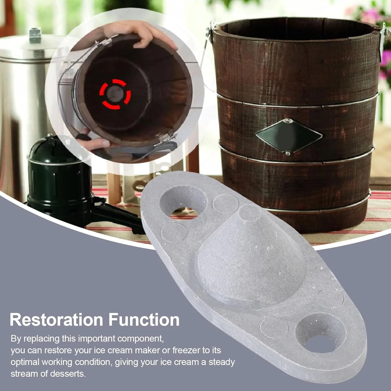 TOPINCN Ice Cream Bucket Center Component, Tub Center