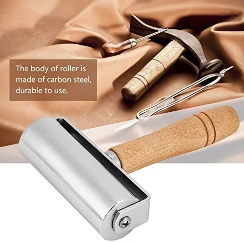 TOPINCN Leatherworking Roller Leather Press Roller Leathercraft Wooden