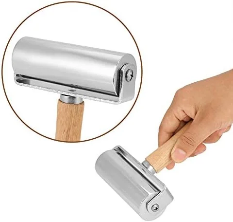 TOPINCN Leatherworking Roller Leather Press Roller Leathercraft Wooden