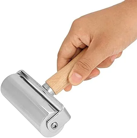 TOPINCN Leatherworking Roller Leather Press Roller Leathercraft Wooden