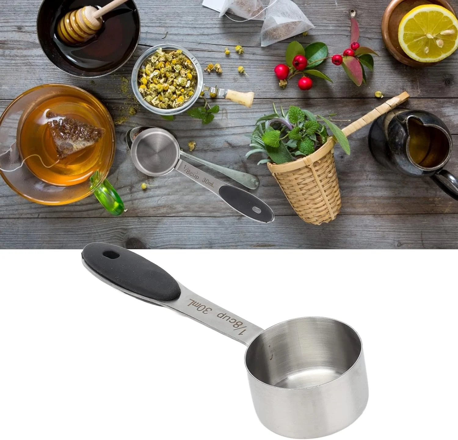 TOPINCN Measuring Cups Stainless Steel Coffee Measuring Scoop 1/8