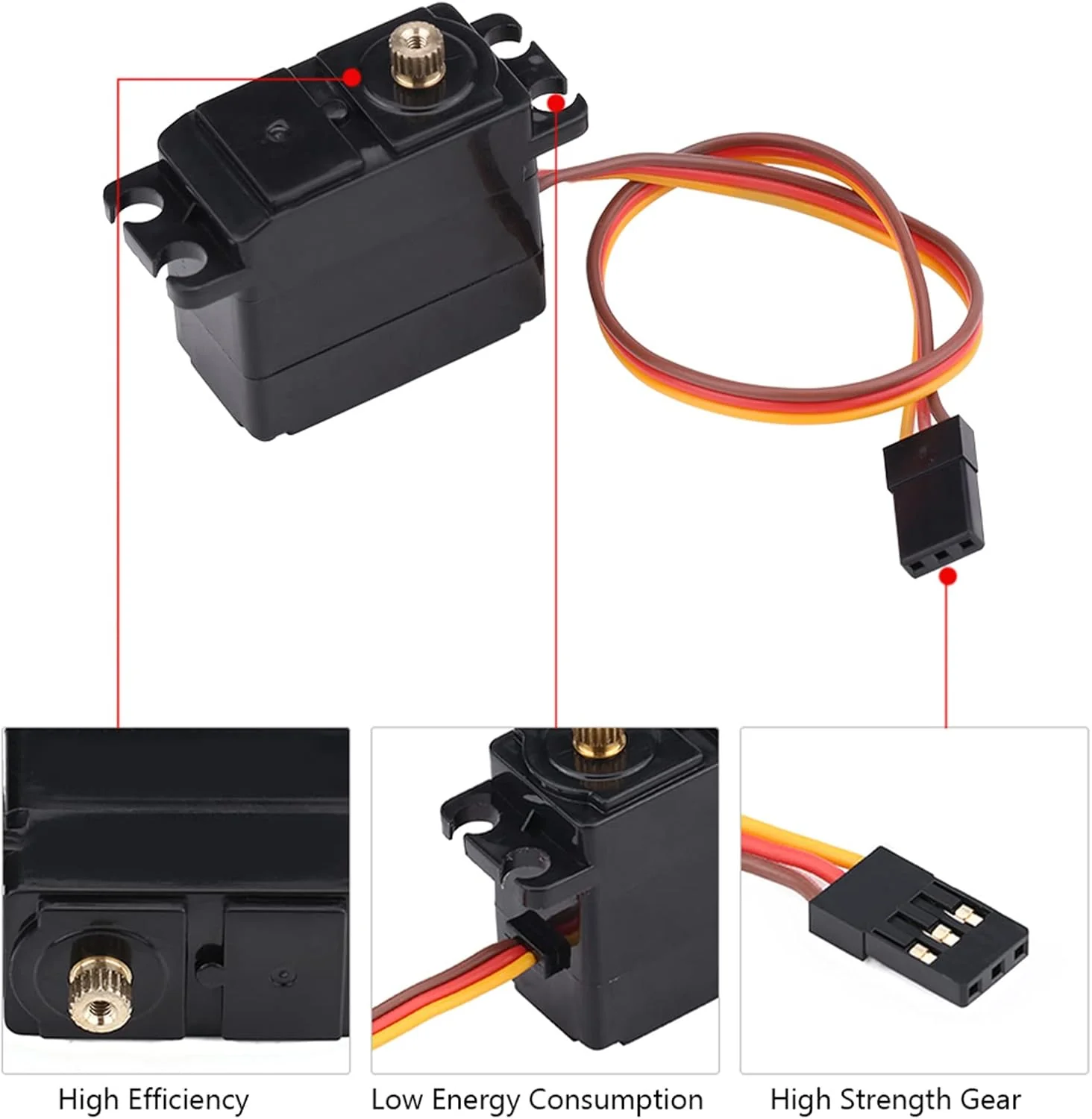 TOPINCN Metal Gear Servo, Easy Install Plastic Shell RC