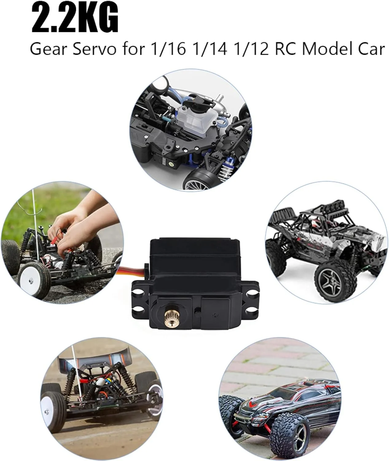 TOPINCN Metal Gear Servo, Easy Install Plastic Shell RC