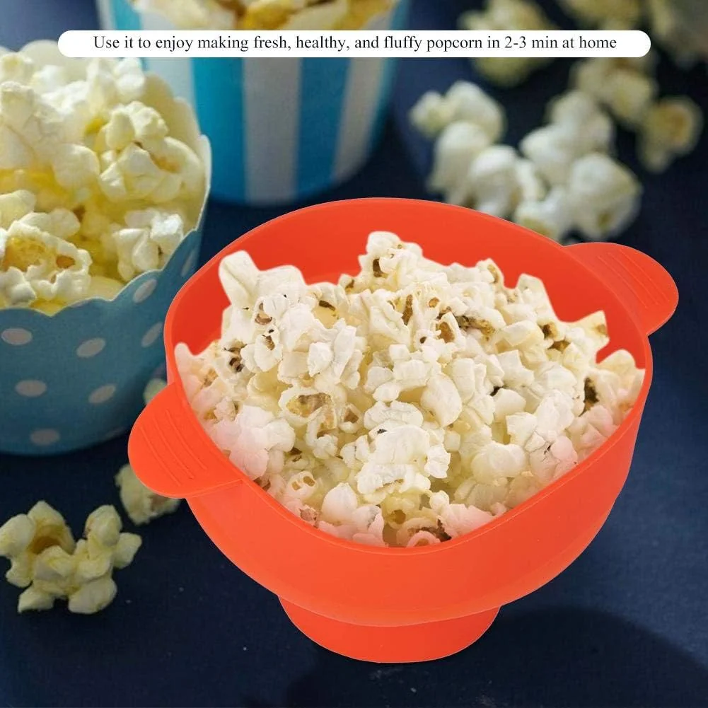 TOPINCN Microwave Popcorn Popper with Handle Lid Collapsible Silicone