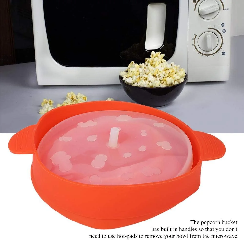 TOPINCN Microwave Popcorn Popper with Handle Lid Collapsible Silicone