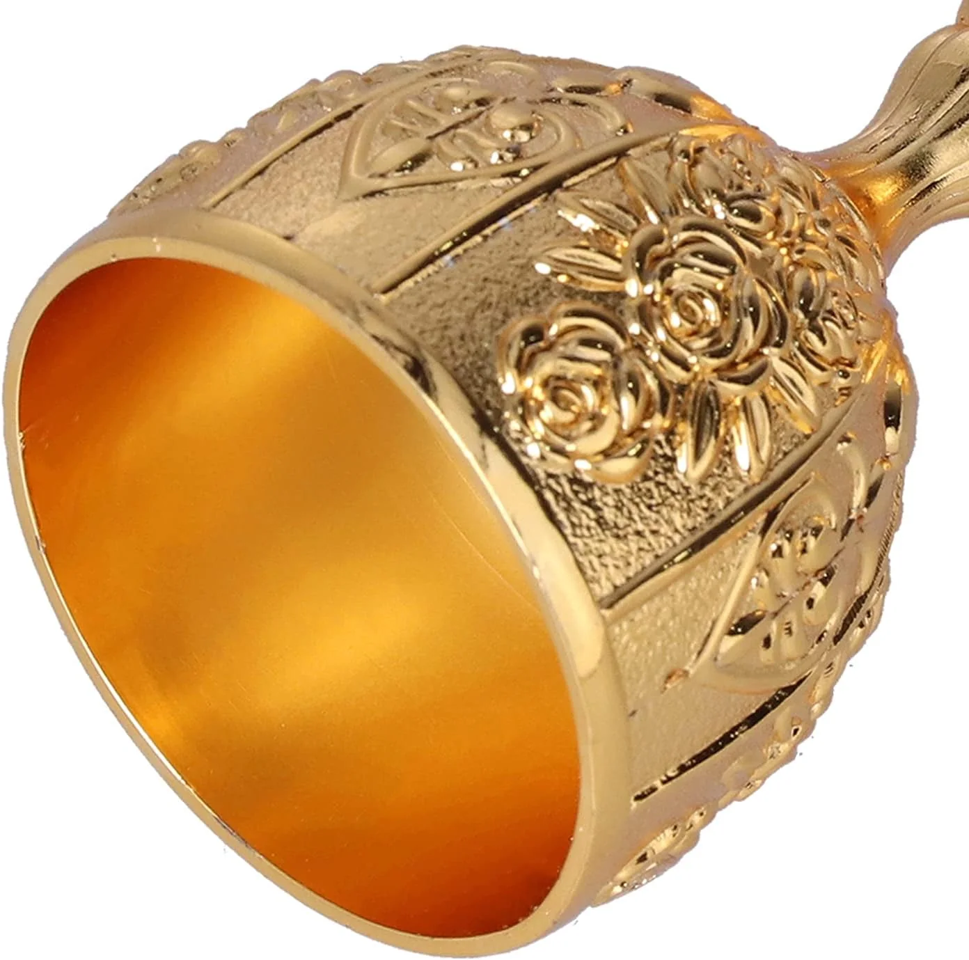 TOPINCN Mini Gold Goblet 8Pcs Vintage Metal Glasses