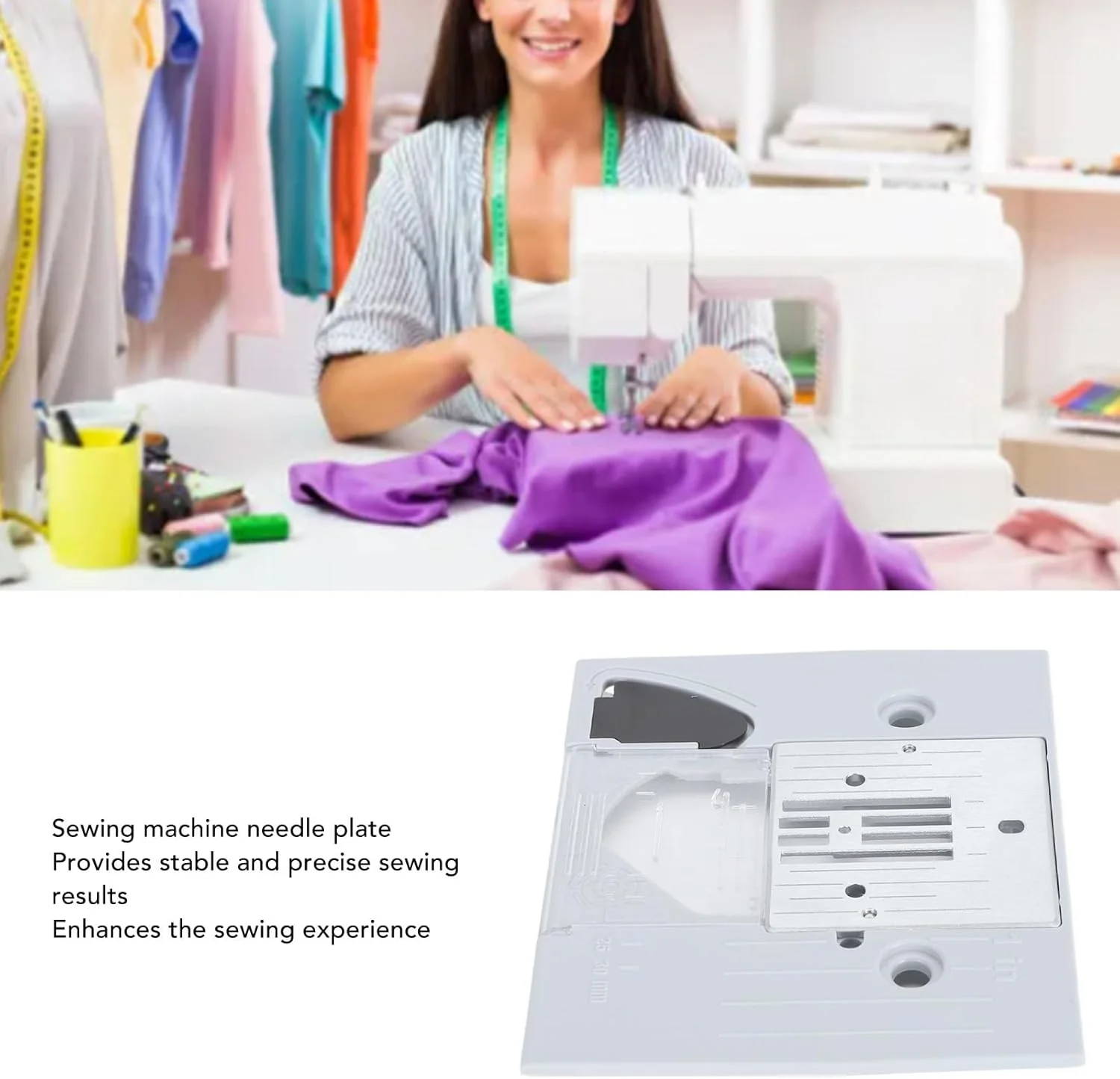 TOPINCN Needle Plate for Sewing Machines, Straight Stitch Needle