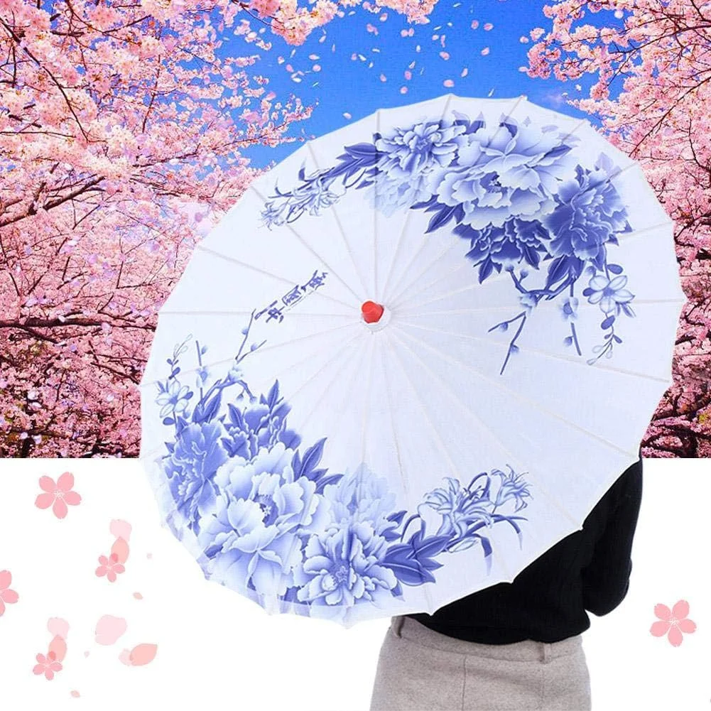 TOPINCN Oil Paper Umbrella Women Handmade Rainproof Handmade