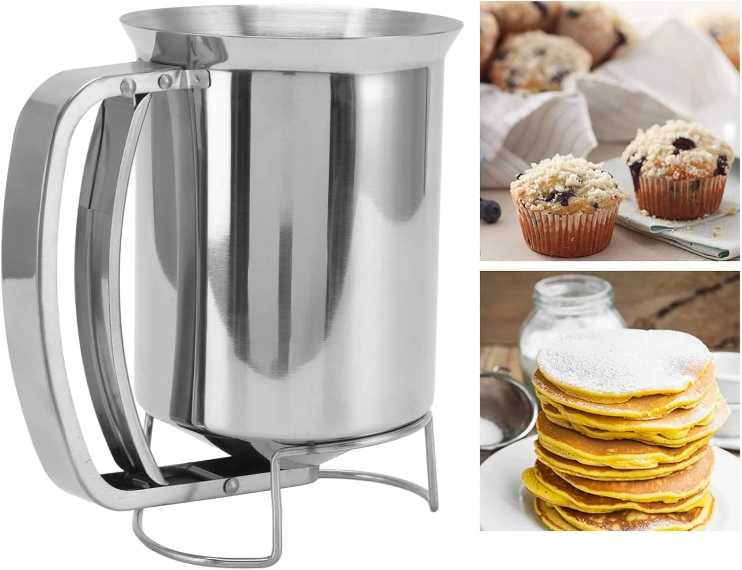 TOPINCN Pancake Batter Dispenser, Stainless Steel Cupcake Batter
