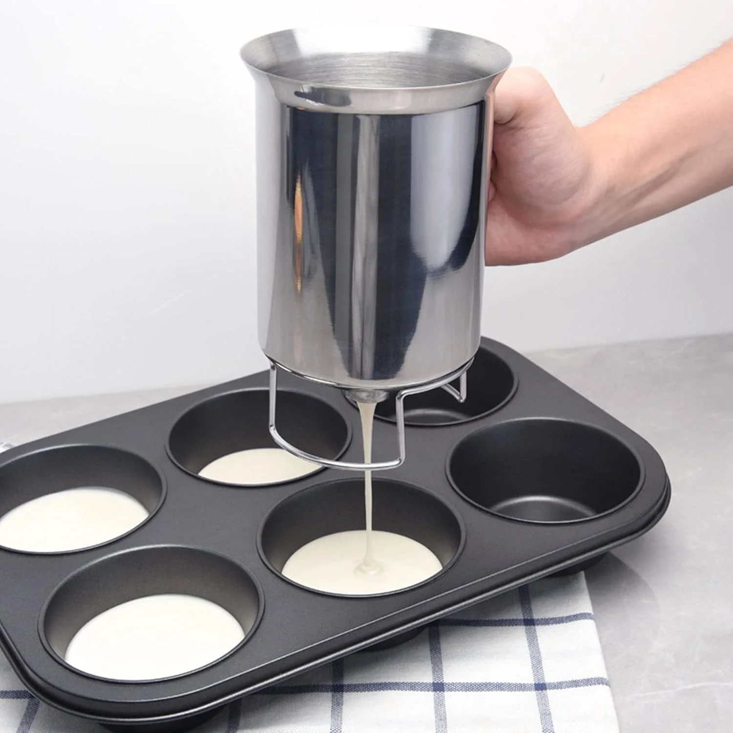 TOPINCN Pancake Batter Dispenser, Stainless Steel Cupcake Batter