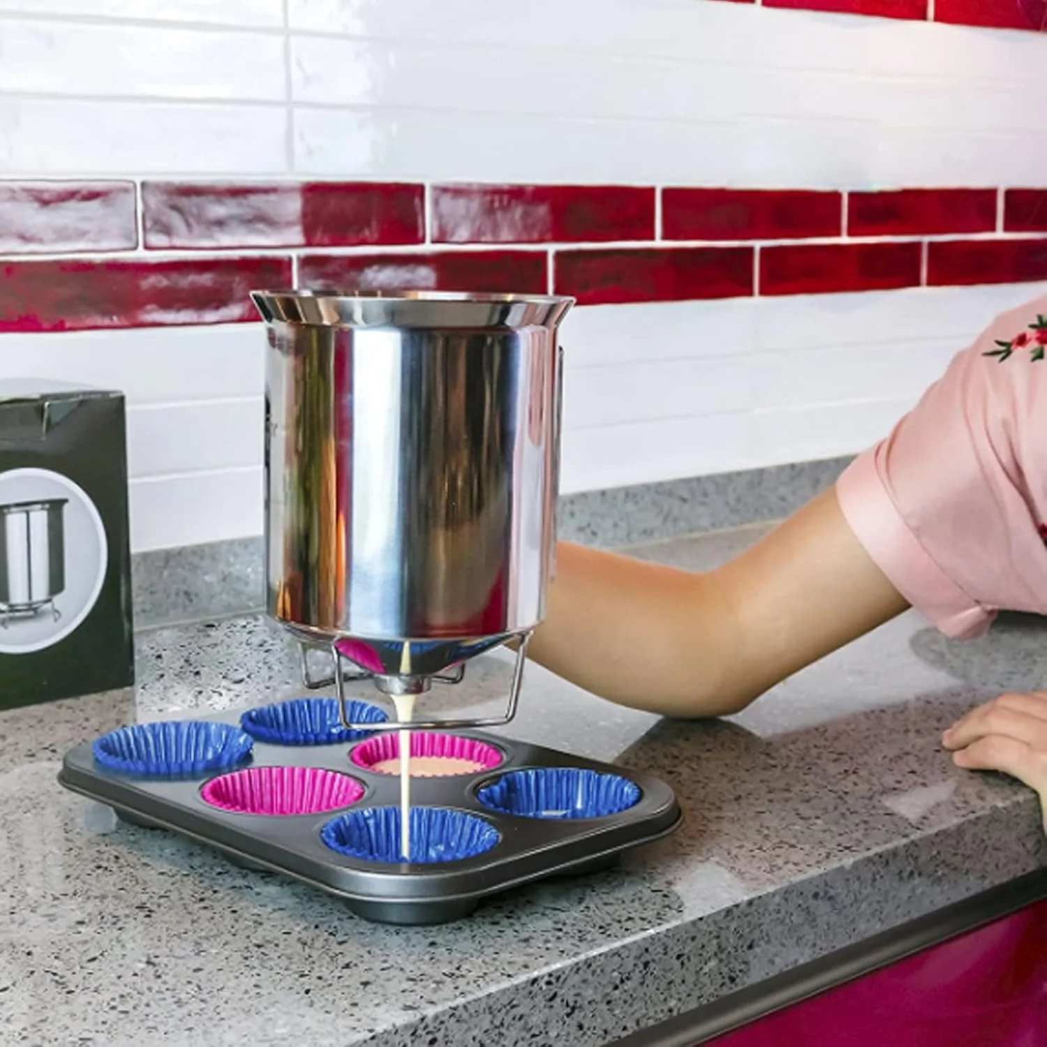 TOPINCN Pancake Batter Dispenser, Stainless Steel Cupcake Batter