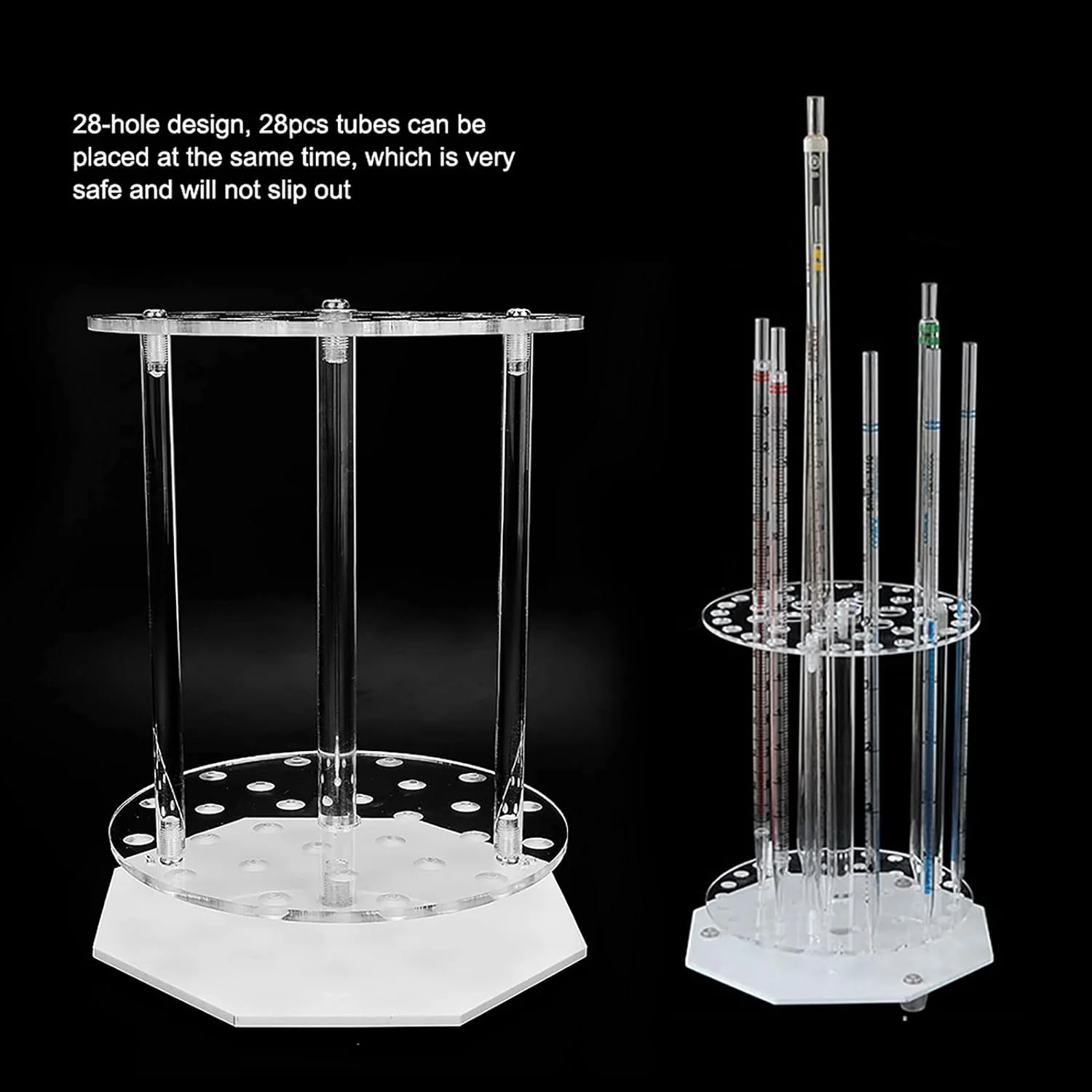TOPINCN Pipette Rack Test Tube Rack, Hold Up 28