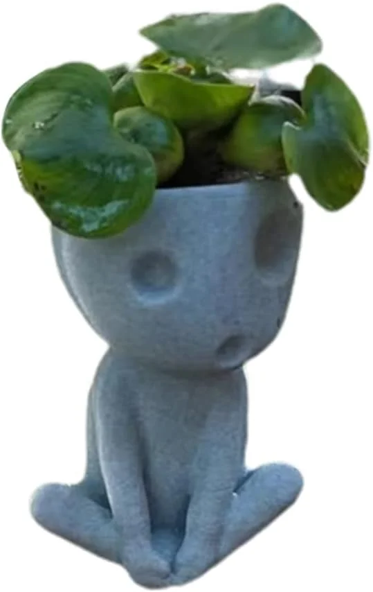 TOPINCN Plant Pots with Drain Hole Cute Luminous