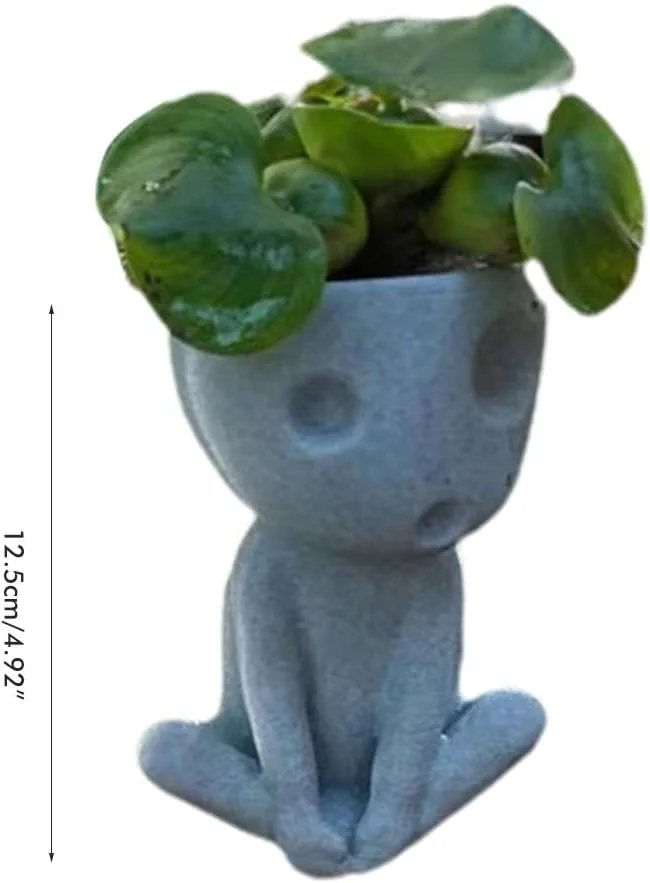 TOPINCN Plant Pots with Drain Hole Cute Luminous