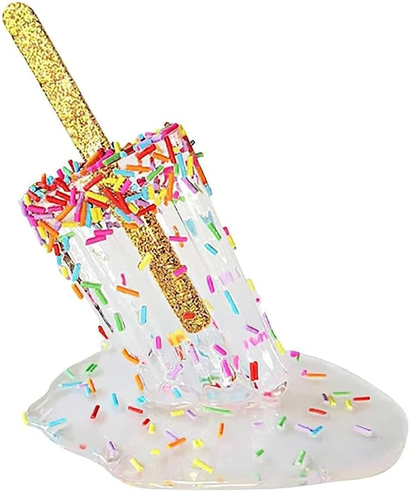 TOPINCN Popsicle Decoration, Melting Ice Cream Statues Summer