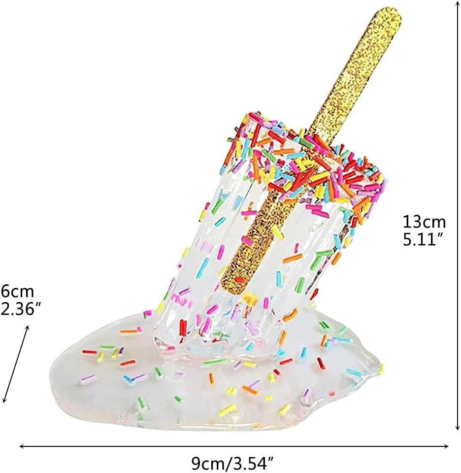 TOPINCN Popsicle Decoration, Melting Ice Cream Statues Summer