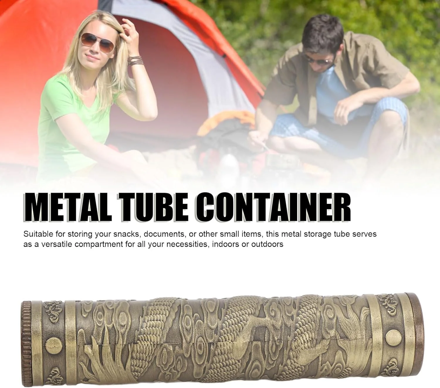 TOPINCN Portable Metal Tube Container, Metal Tube Container