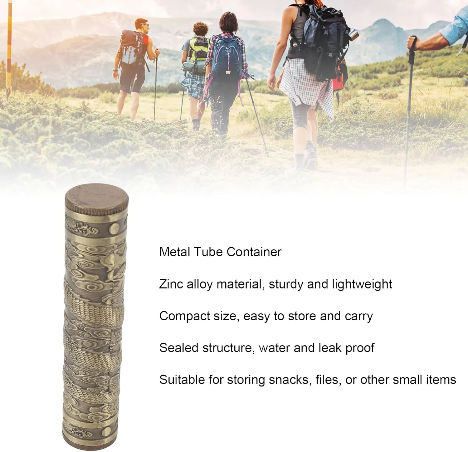 TOPINCN Portable Metal Tube Container, Metal Tube Container