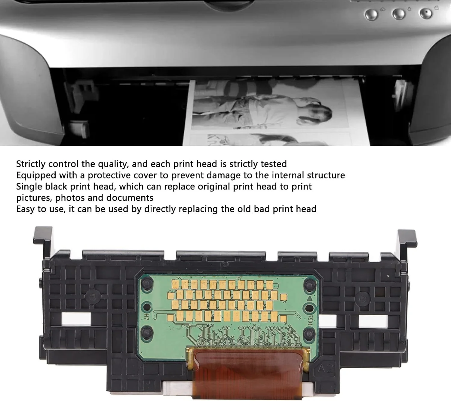 TOPINCN Printhead Printer Accessories Printhead Black QY6-0086 with