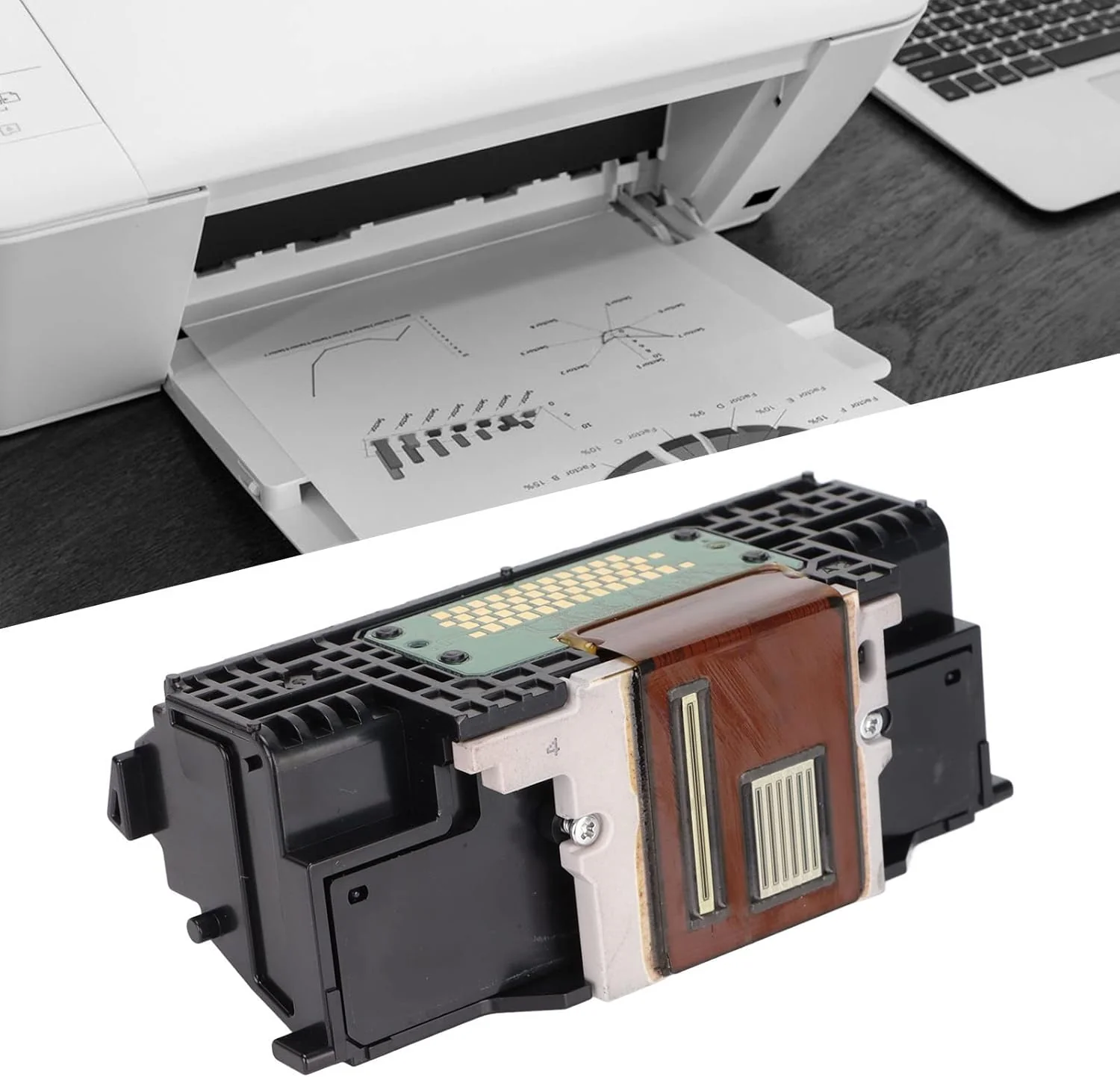 TOPINCN Printhead Printer Accessories Printhead Black QY6-0086 with