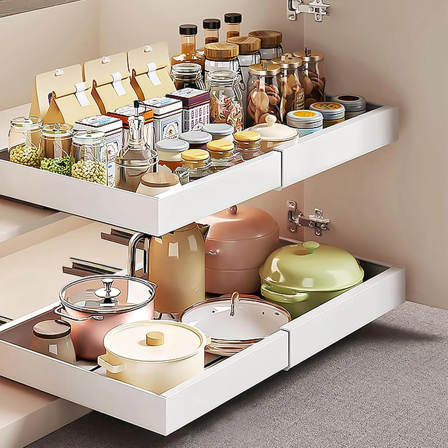 TOPINCN Pull Out Drawer, Drawer Organizer Kitchen, Organizer